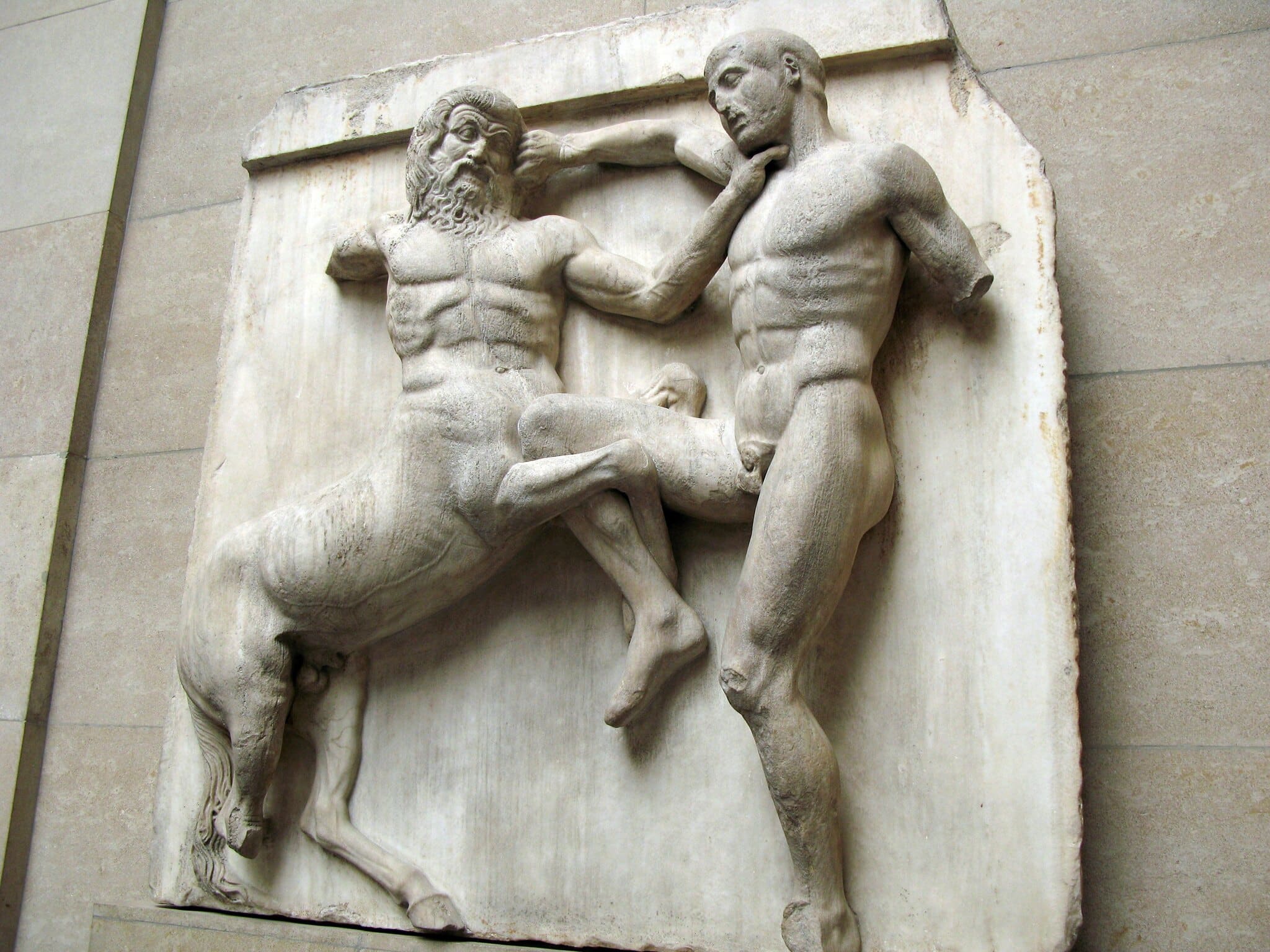 Centaur ve Lapith, Parthenon mermerlerinin bir parçası. Yunan mitolojisi