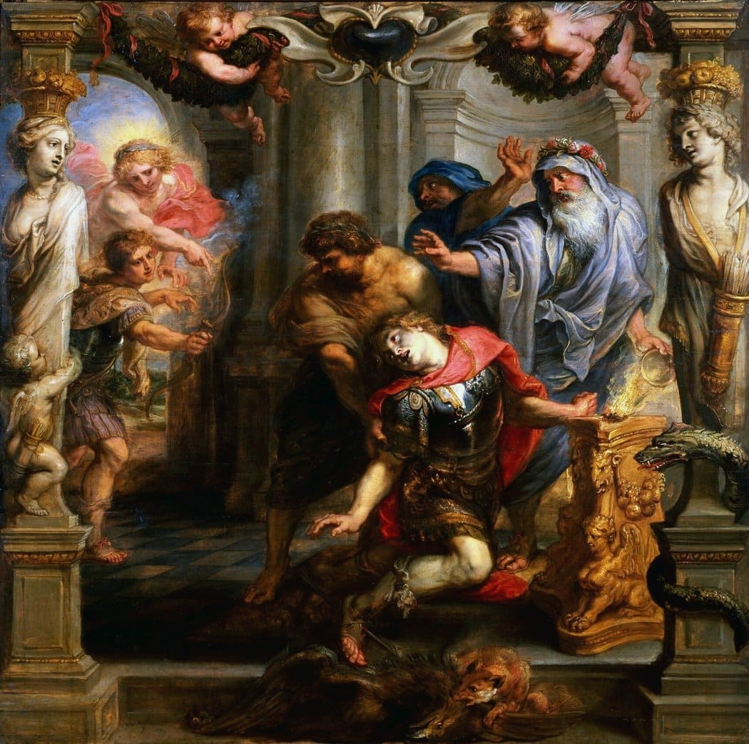 Rubens'in İlyada destanından Aşil'in ölümünün sahnesini temsil eden Modello.