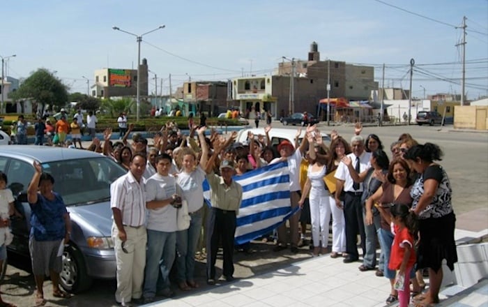 Peru'daki San Andres'teki Yunan topluluğu