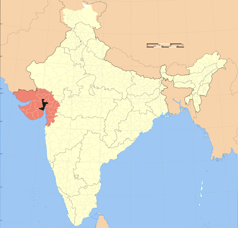 Hindistan'da Gujarat haritasında konum