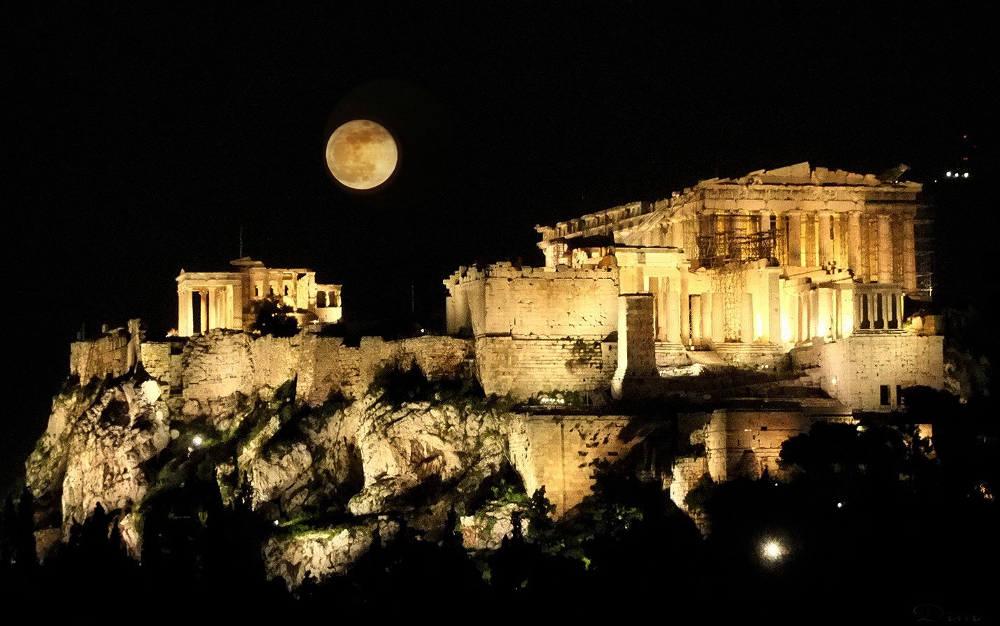 Akropolis Parthenon Dolunay