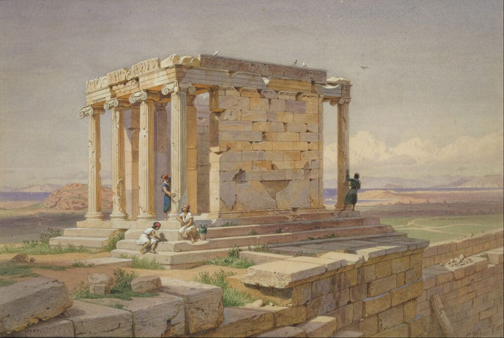 Athena Nike Tapınağı'nın tablosu, Carl Werner, 1877